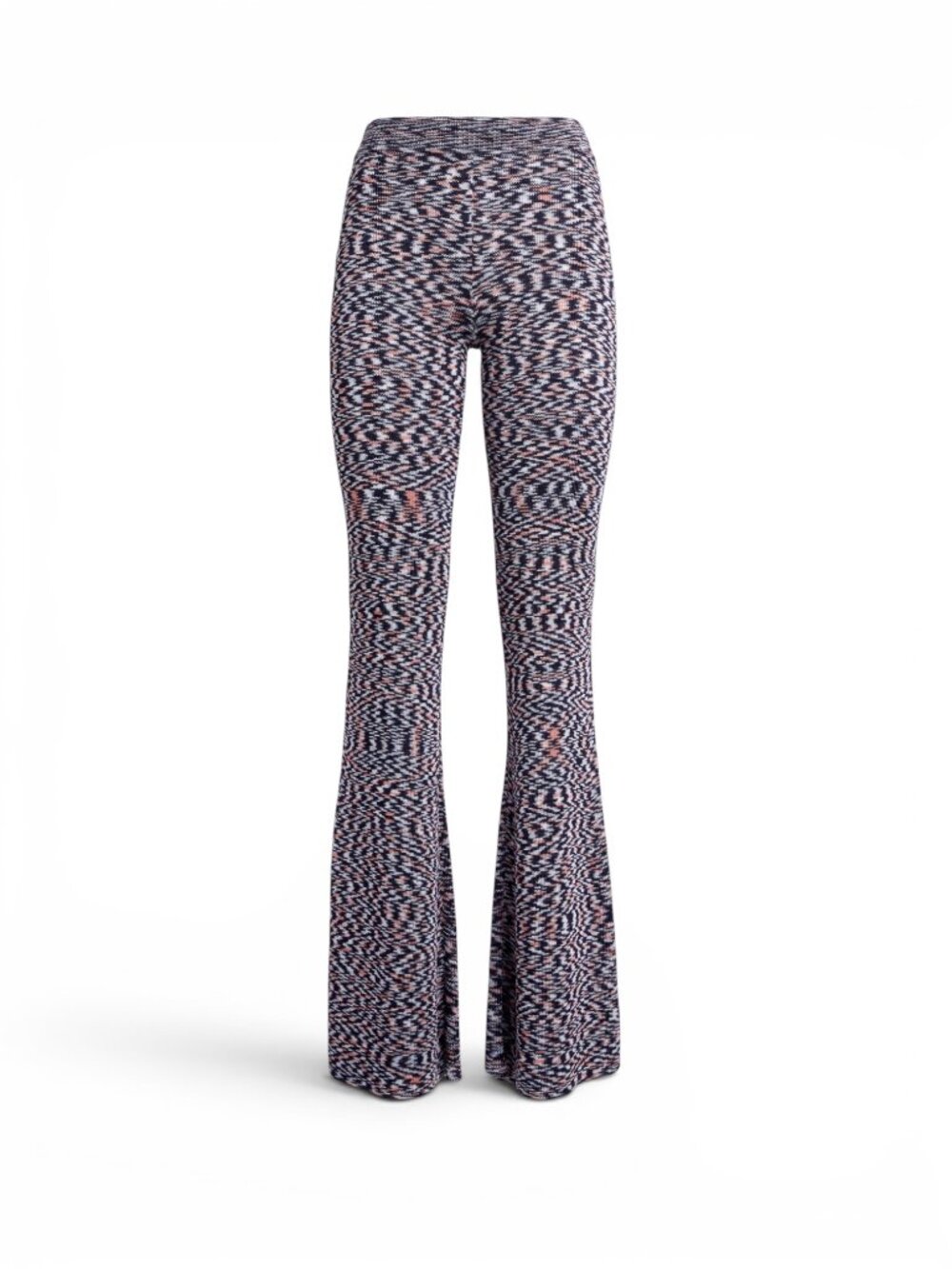 NWT Missoni Blue Slub Motif Flared Trousers IT 42 Made in Italy $1460